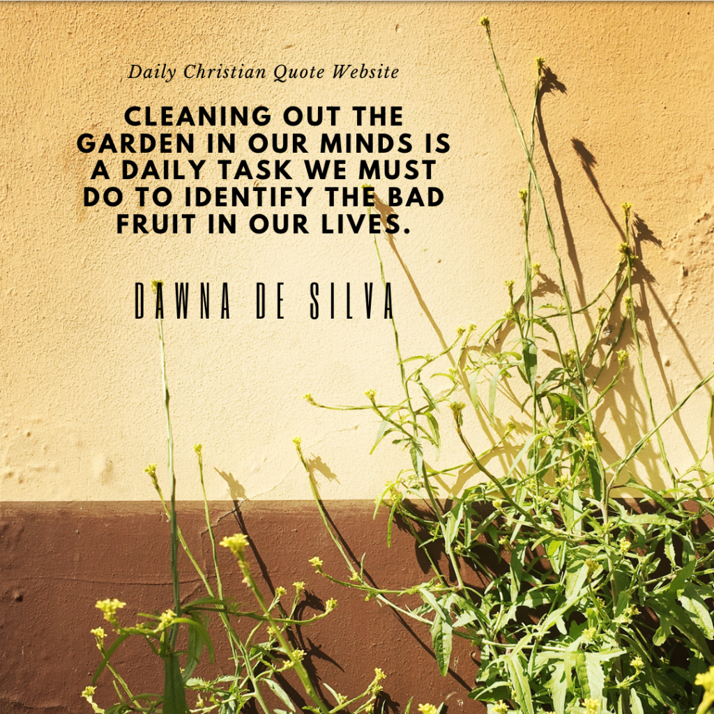 Cleaning out the garden in our minds is a daily task